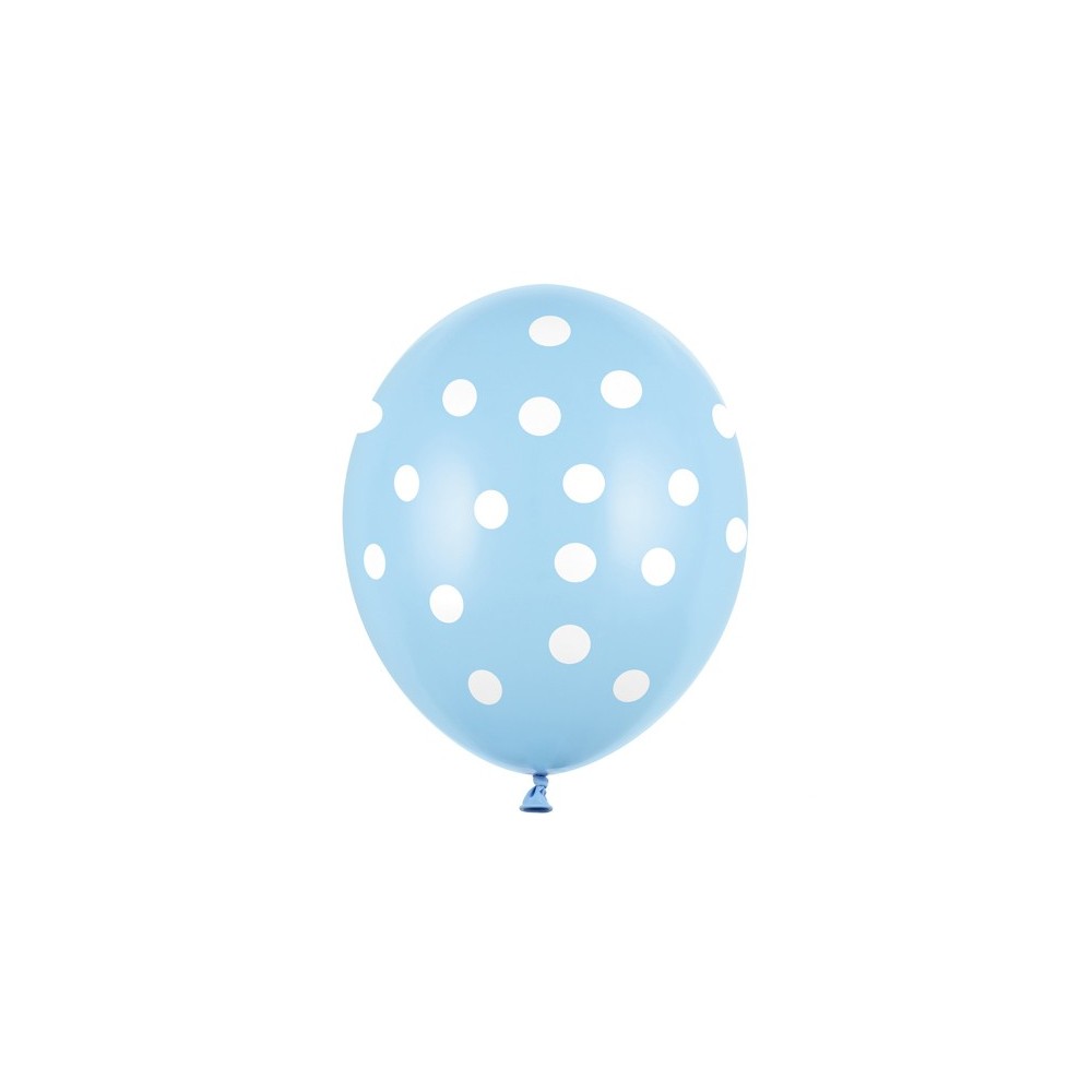 50 Ballons 30 cm - Pois - Pastel Baby Blue