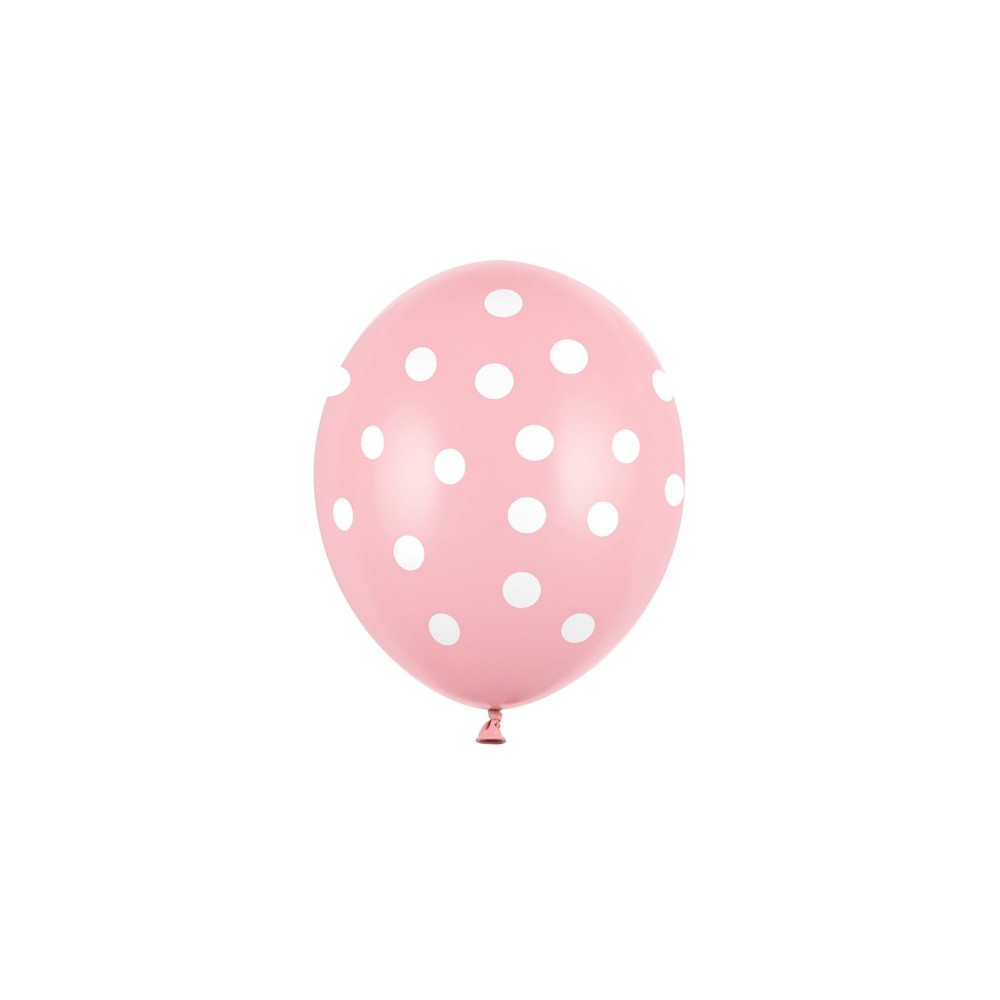 50 Ballons 30 cm - Pois - Bébé rose pastel