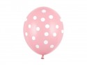 6 Ballons 30 cm - Pois - Bébé rose pastel