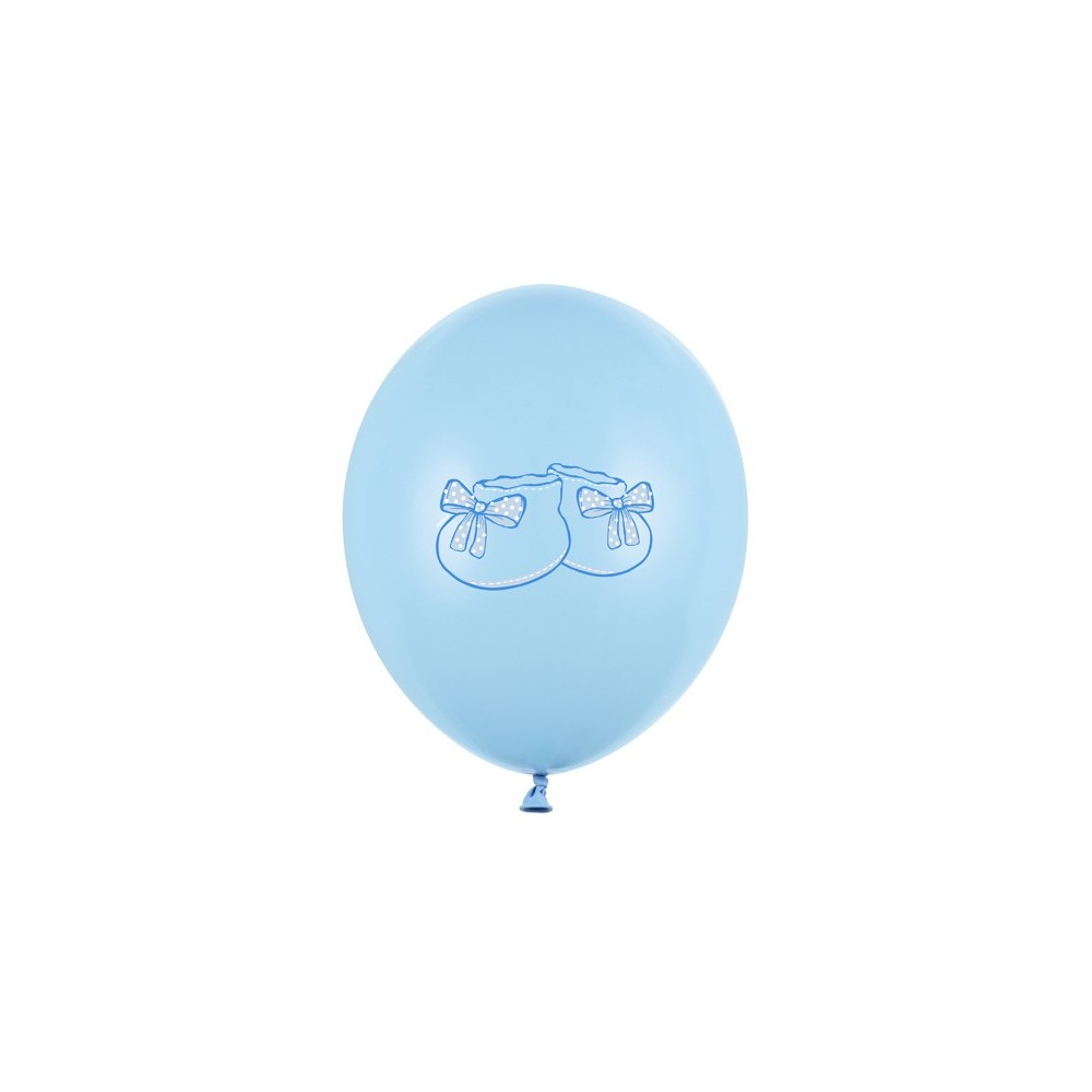 6 Ballons 30 cm - Chausson - bleu pastel