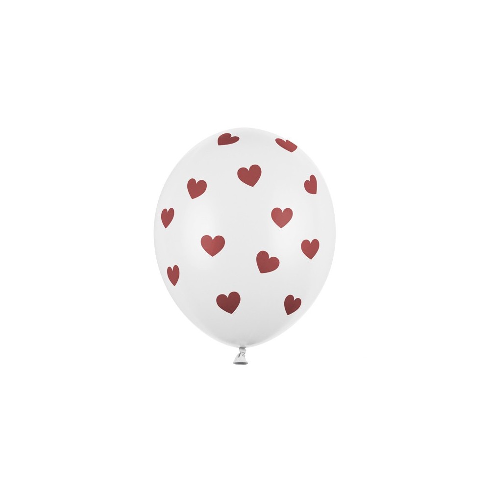 6 Ballons 30 cm - coeurs - Pastel Blanc Pur
