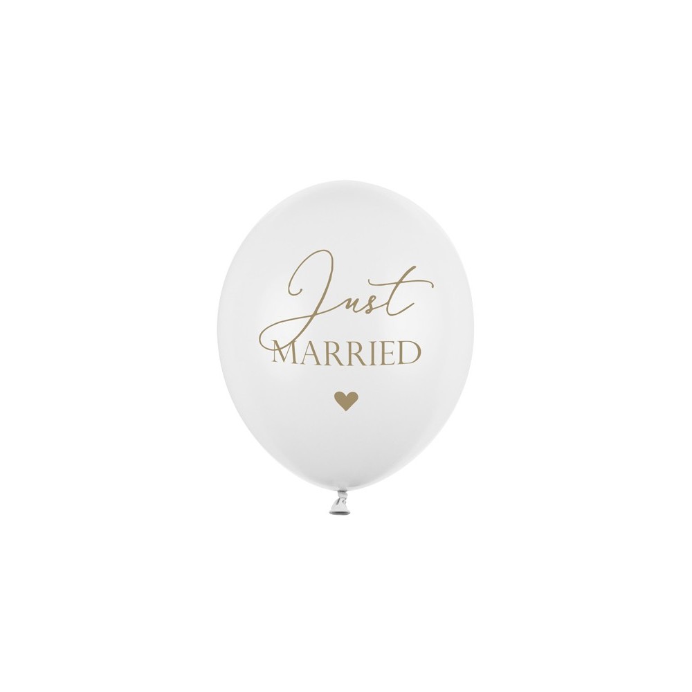 50 Ballons 30 cm - Just Married - Blanc pur pastel
