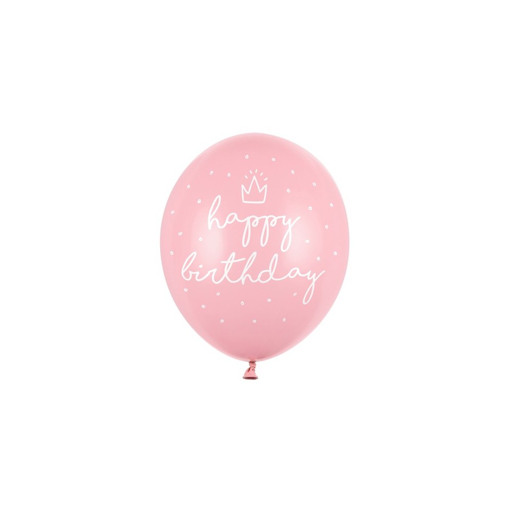 50 Ballons 30 cm - Happy Birthday - rose pastel