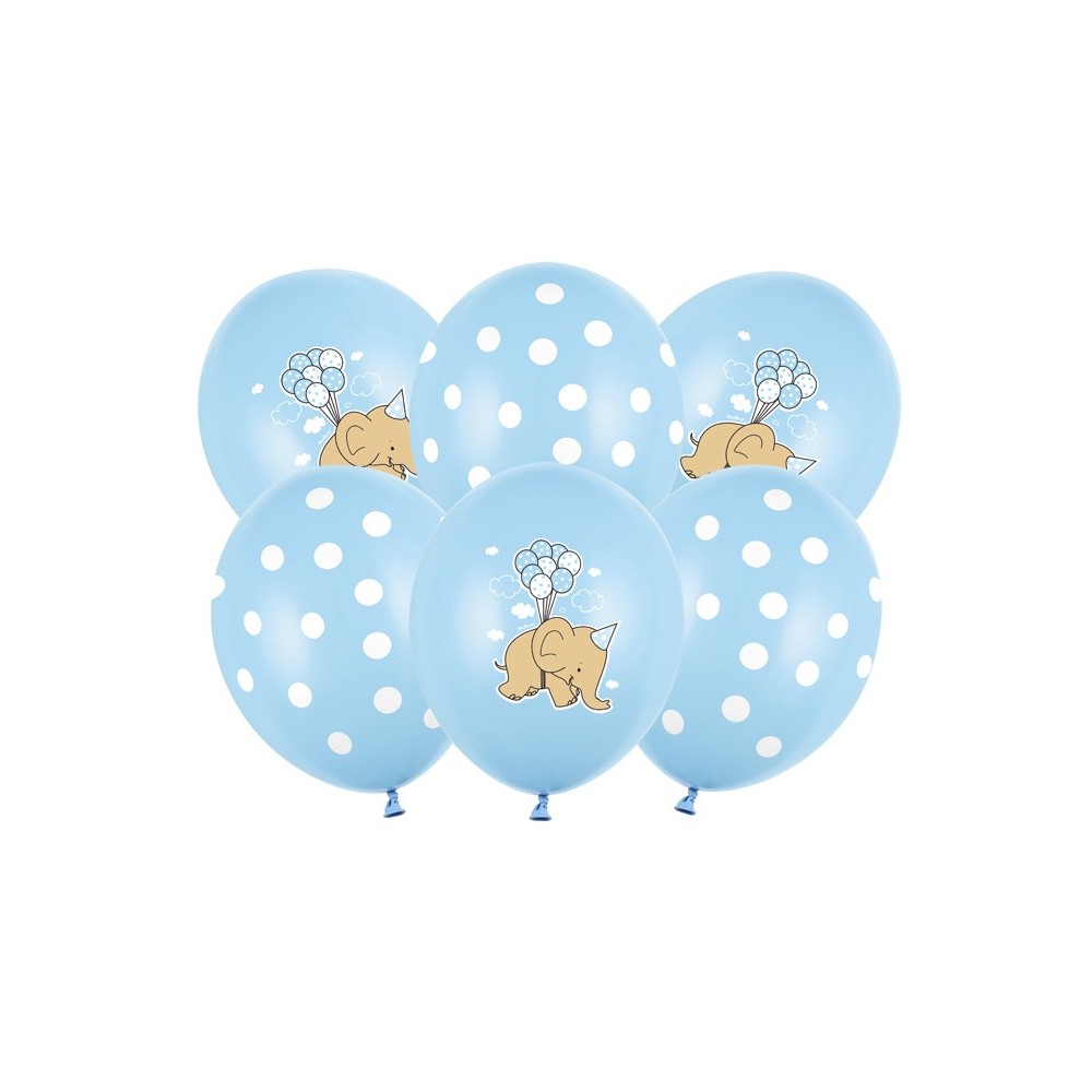 50 Ballons 30 cm - Elephant bleu pastel