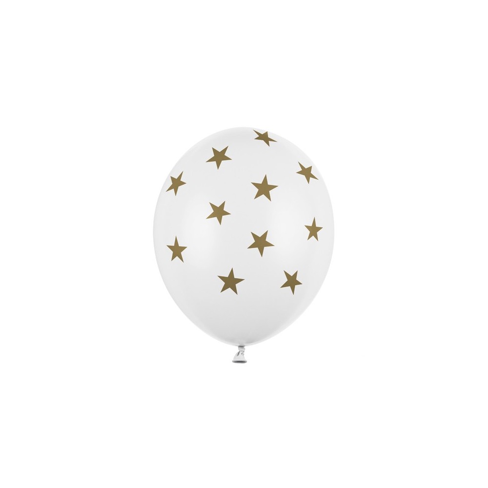 50 Ballons 30 cm - Etoiles - Pastel Blanc pur