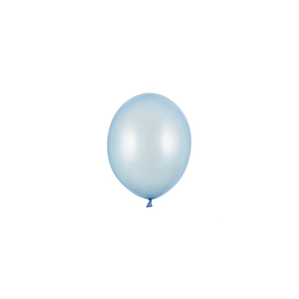 100 Ballons Strong 12cm - bleu bébé métallisé