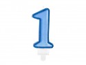 Bougie Chiffre 1- bleu