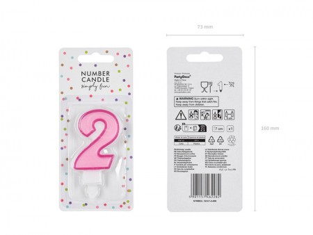Bougie Chiffre 2- rose