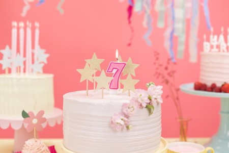 Bougie Chiffre 7- rose