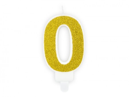 Bougie Chiffre 0- or