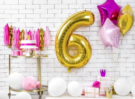 Bougie Chiffre 6- or