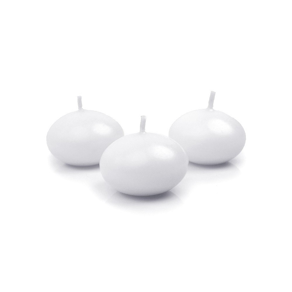 50 Disque de bougie flottante - blanc