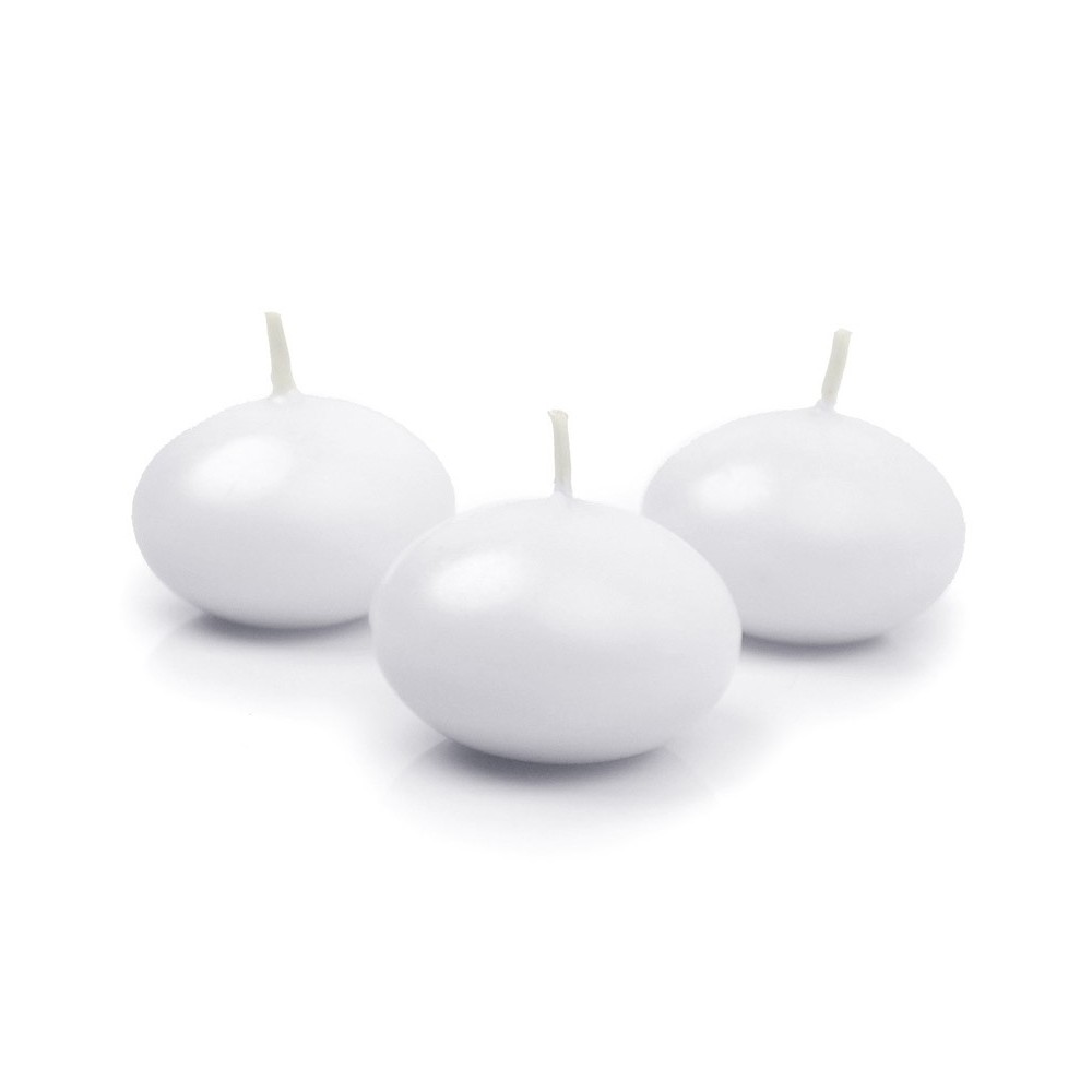 10 Disque de bougie flottante - mat blanc