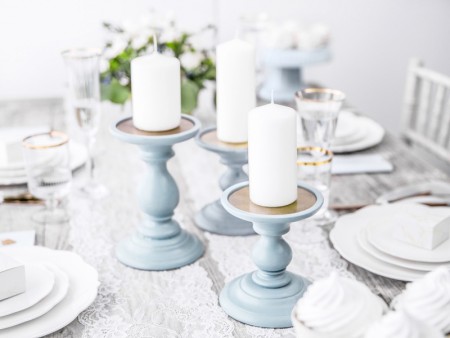 6 Bougie club givrée - blanche