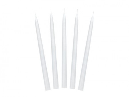 10 Bougie conique mate - blanc