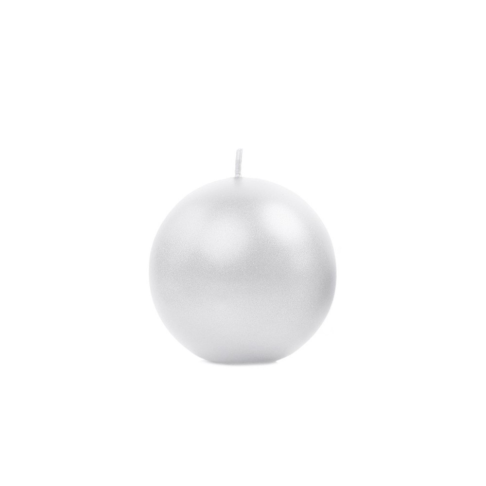 10 Bougie Sphère métallique - perle - 6cm