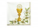 20 Serviettes communion calice - blanc