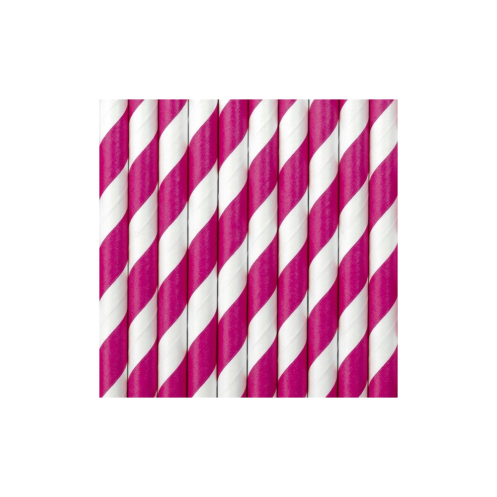 10 Pailles en papier - rose