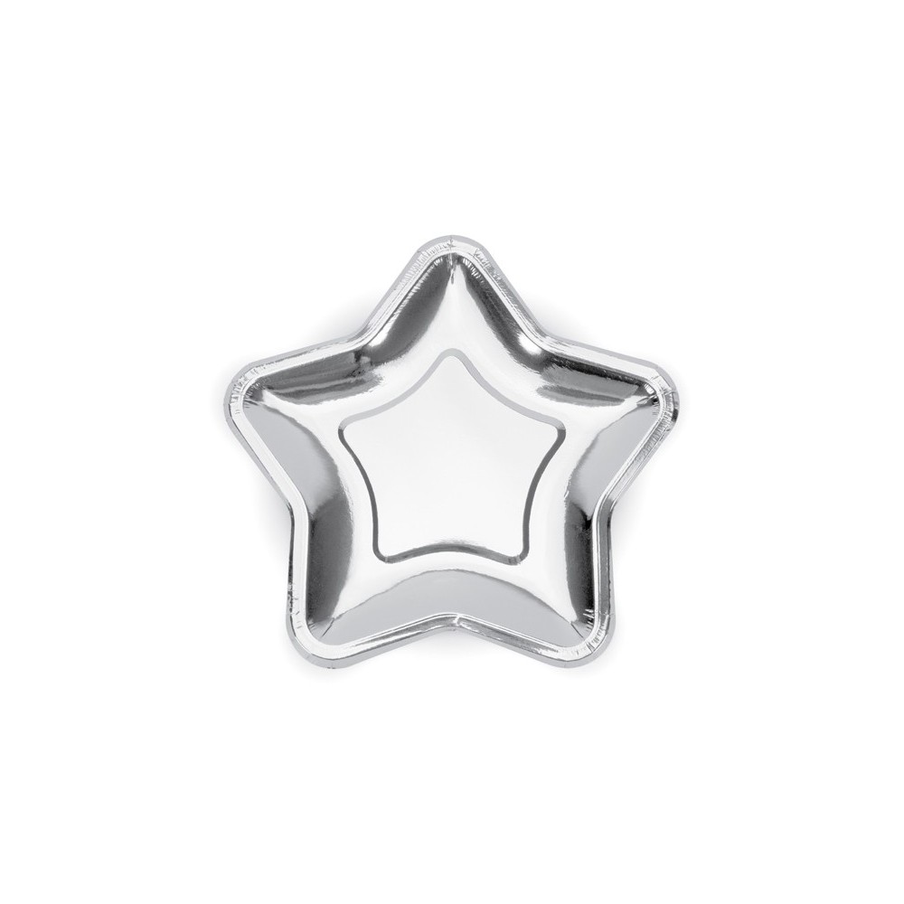 6 Assiettes Etoiles - argent