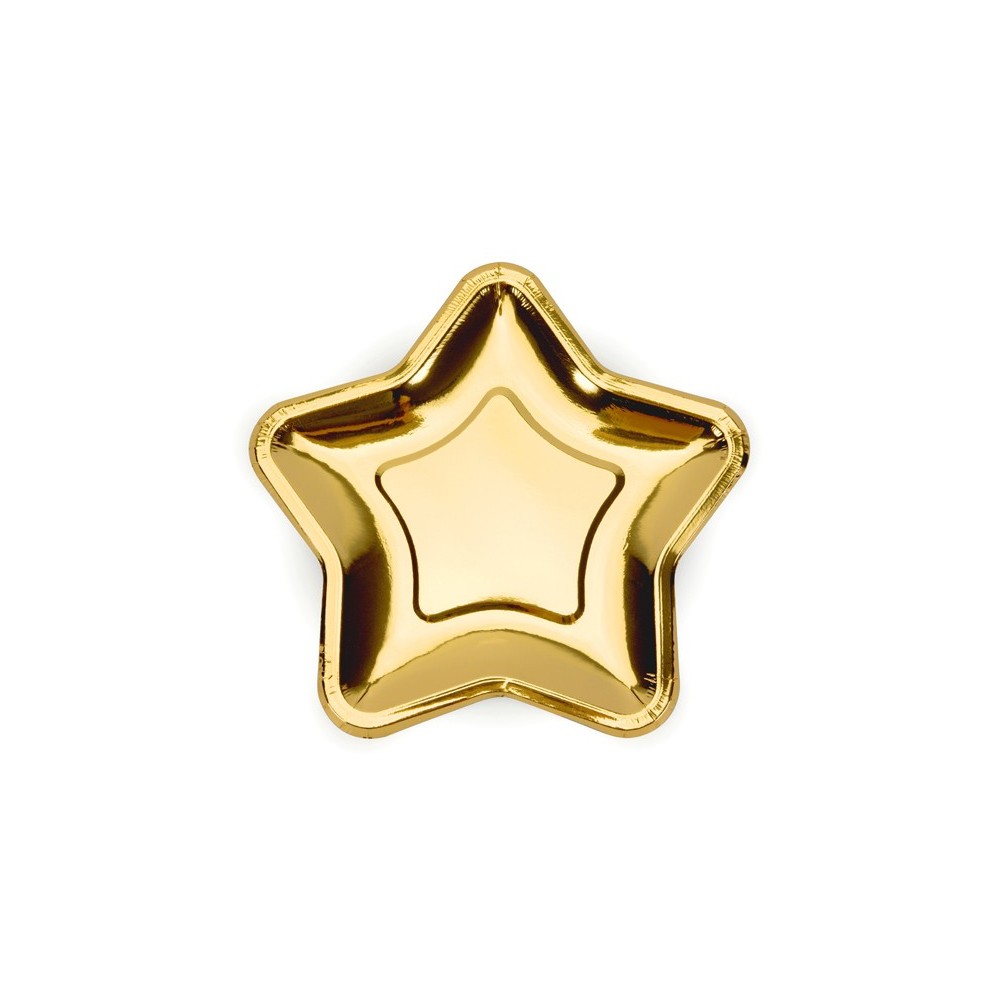 6 Assiettes Etoiles - or