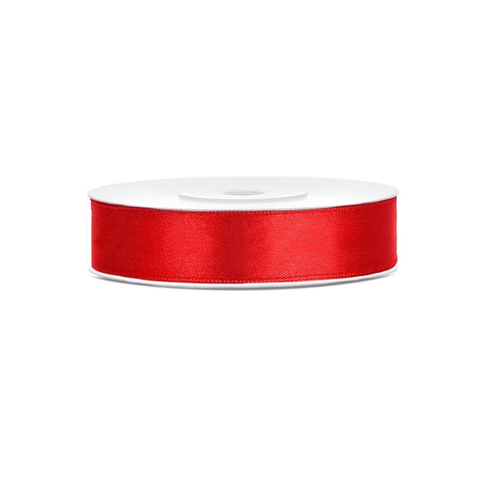 Ruban Rubans tissu - rouge - 12mm/25m