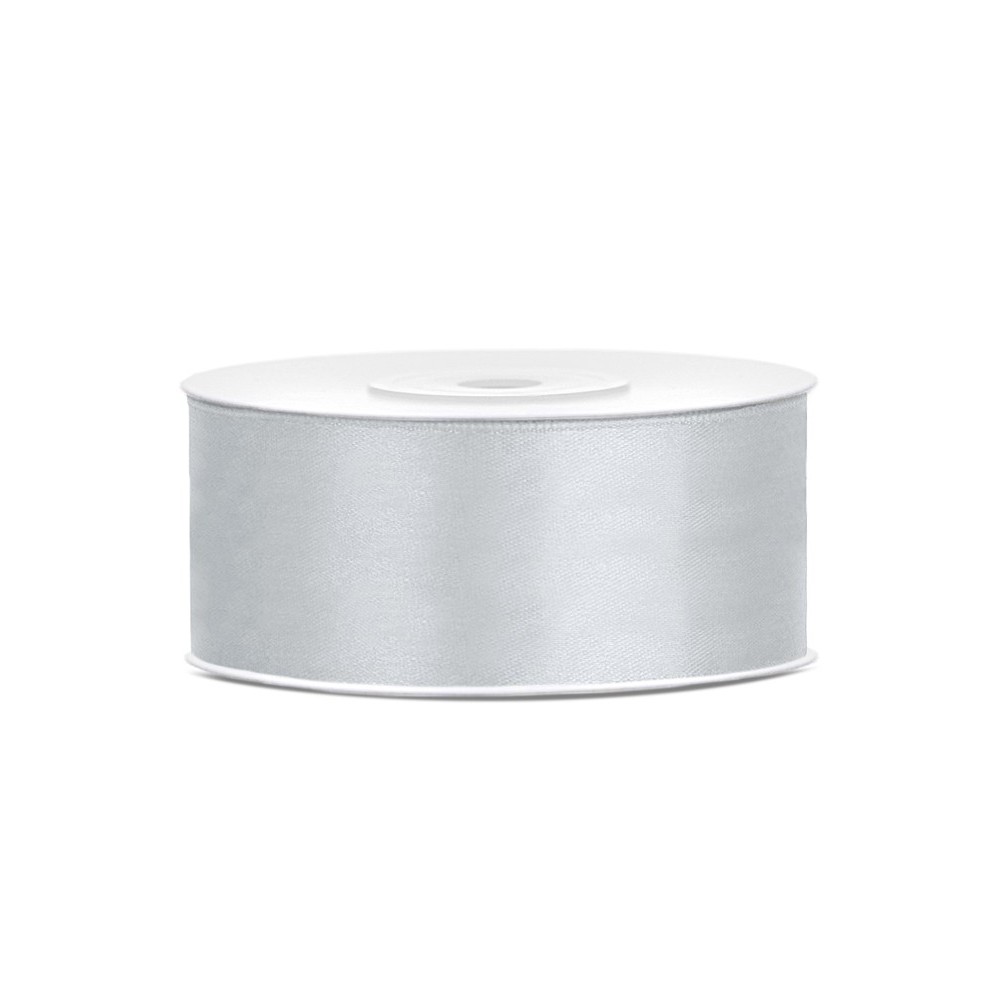 Ruban Rubans tissu - argent - 25mm/25m