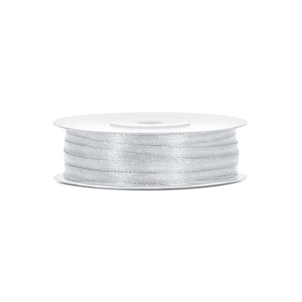 Ruban de Rubans tissu - argent - 3mm/50m