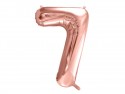 Ballon mylar Chiffre ''7''- 86cm - or rose