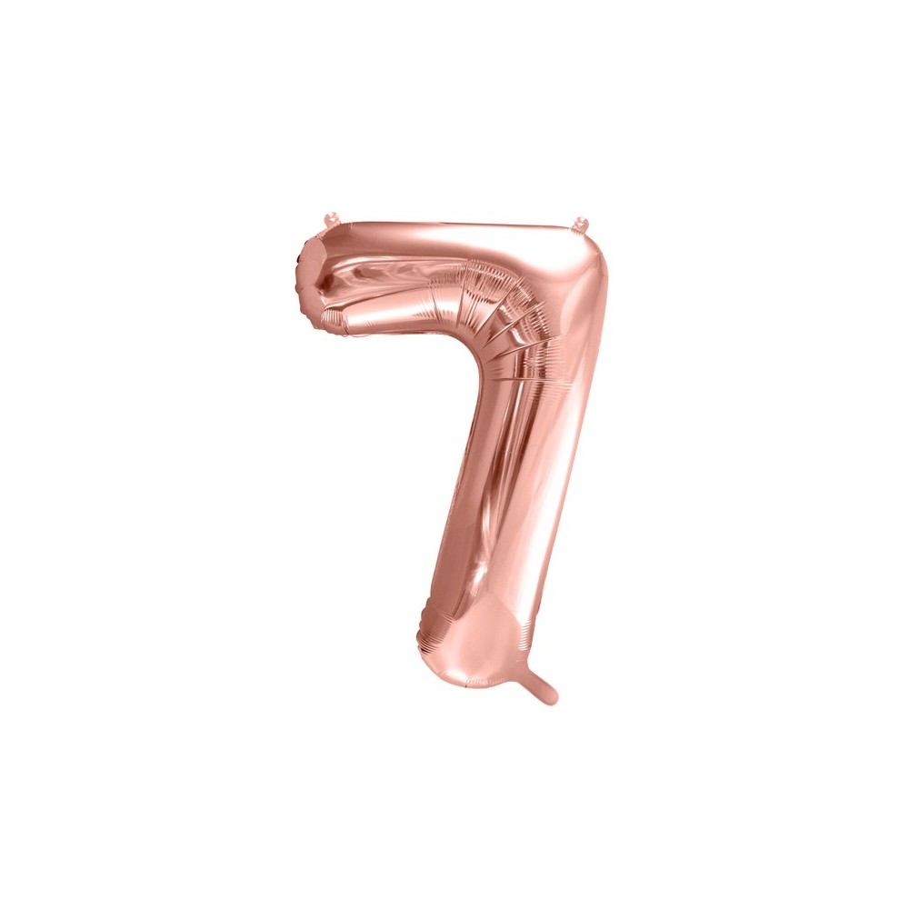 Ballon mylar Chiffre ''7''- 86cm - or rose