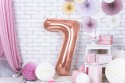 Ballon mylar Chiffre ''7''- 86cm - or rose