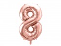 Ballon mylar Chiffre ''8''- 86cm - or rose