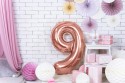 Ballon mylar Chiffre ''9''- 86cm - or rose