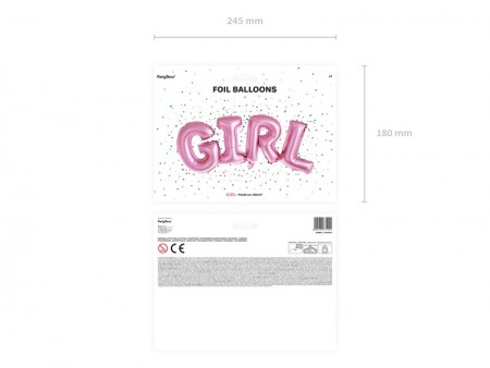 Ballon mylar Girl - rose