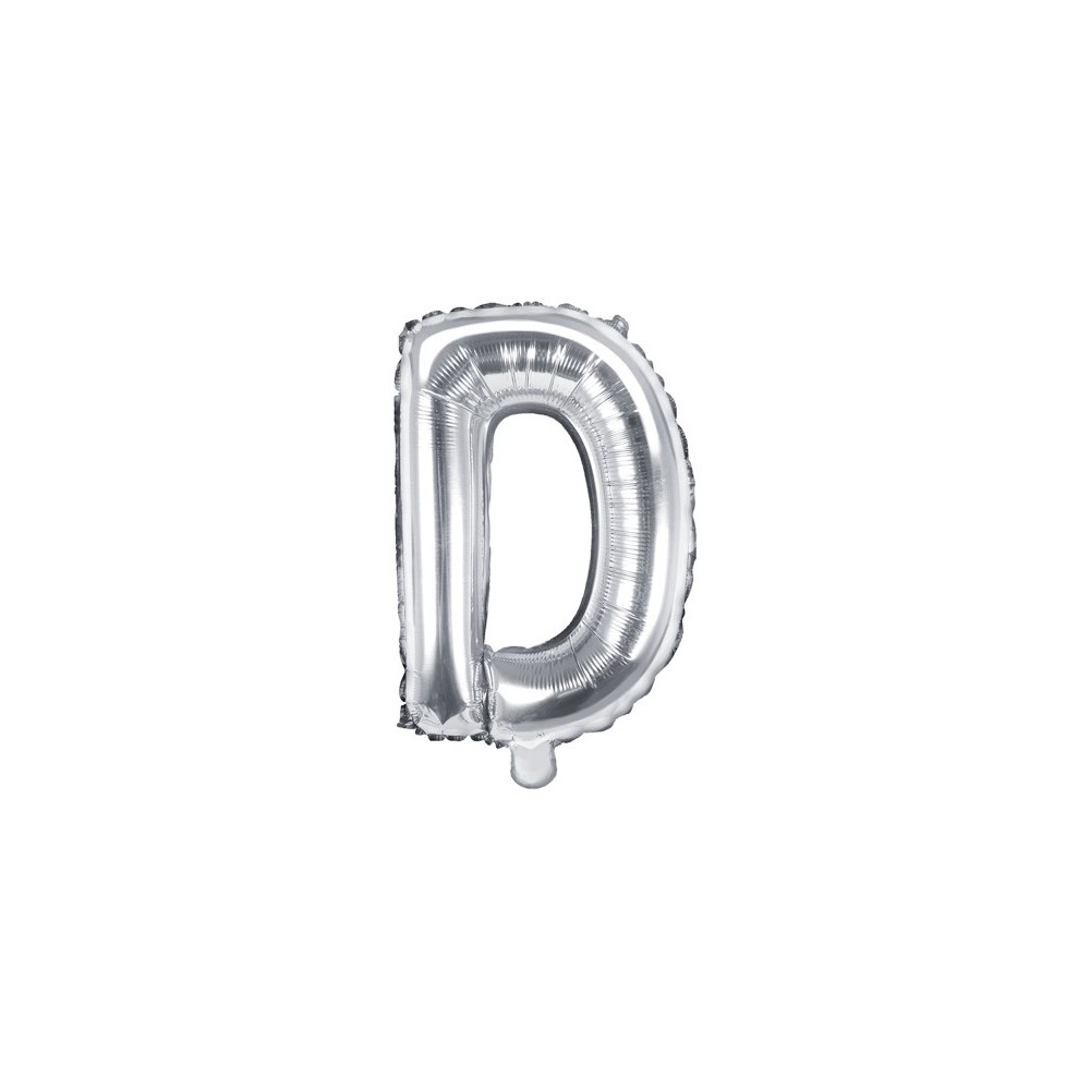 Ballon mylar lettre ''D''- 35cm - argent