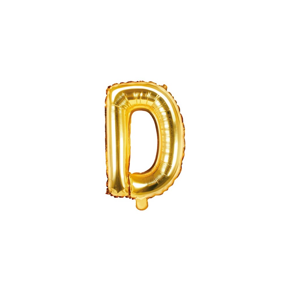 Ballon mylar lettre ''D''- 35cm - or