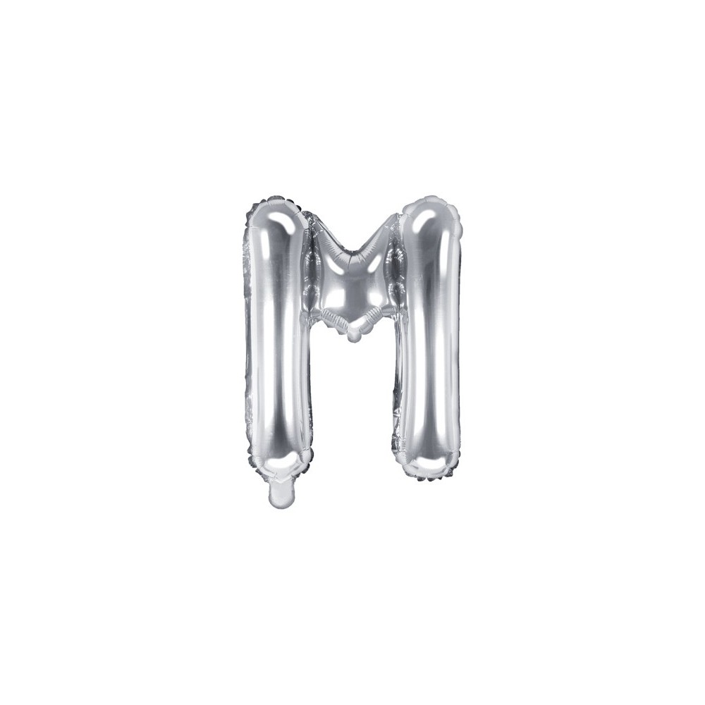 Ballon mylar lettre ''M''- 35cm - argent