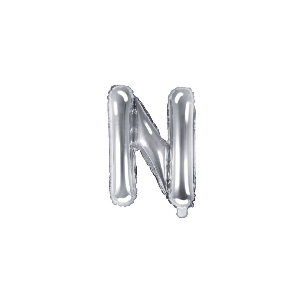 Ballon mylar lettre ''N''- 35cm - argent