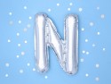 Ballon mylar lettre ''N''- 35cm - argent