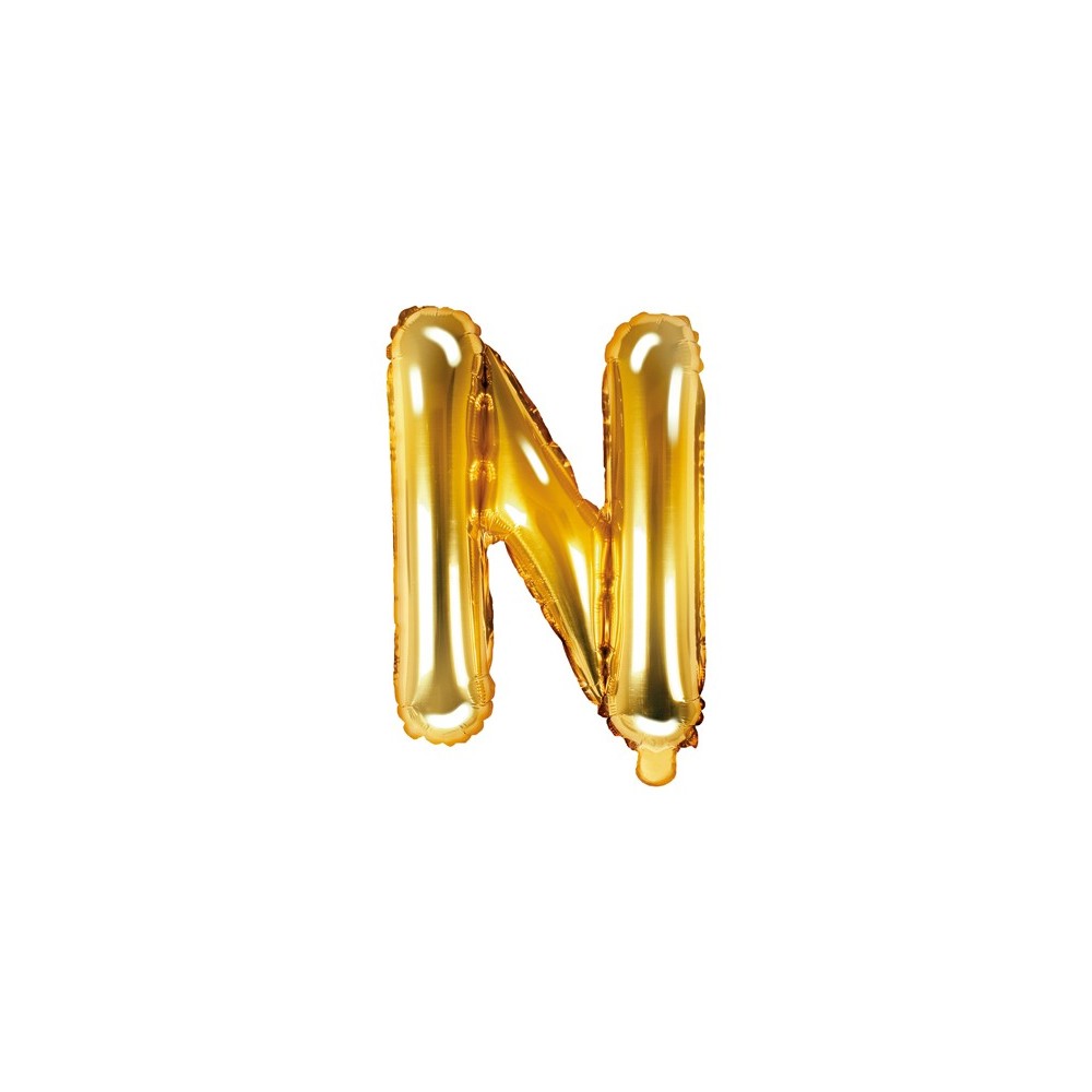 Ballon mylar lettre ''N''- 35cm - or