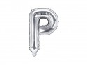 Ballon mylar lettre ''P''- 35cm - argent