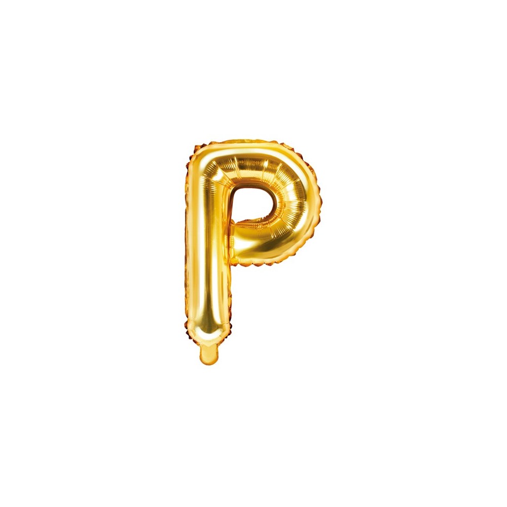 Ballon mylar lettre ''P''- 35cm - or