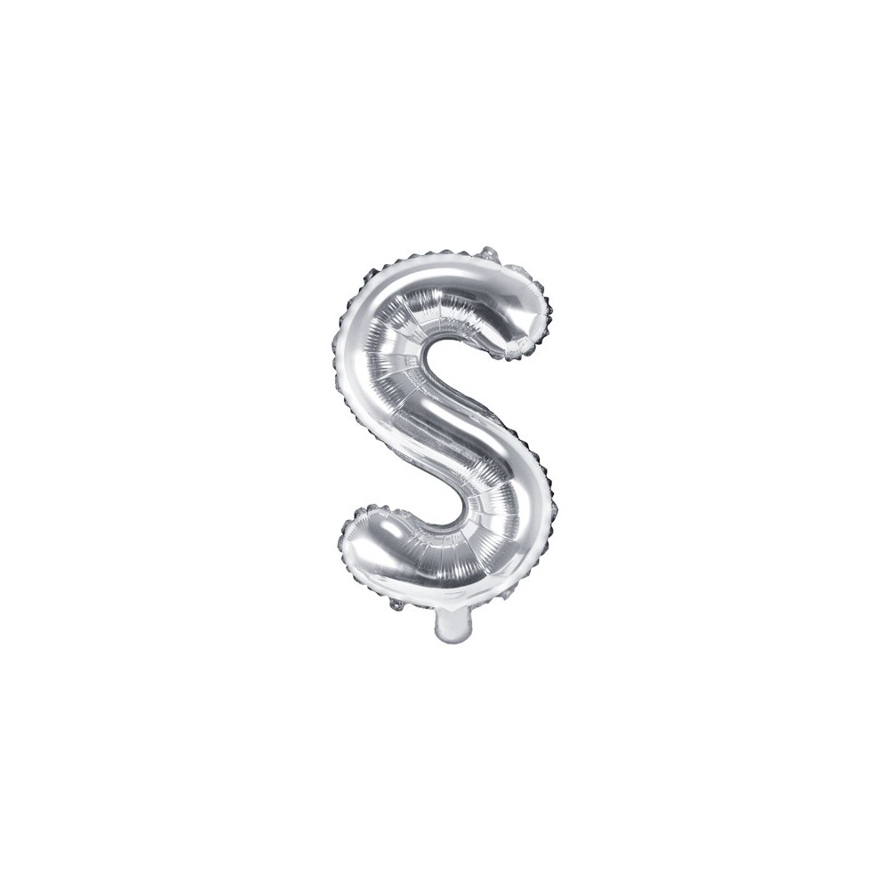 Ballon mylar lettre ''S''- 35cm - argent