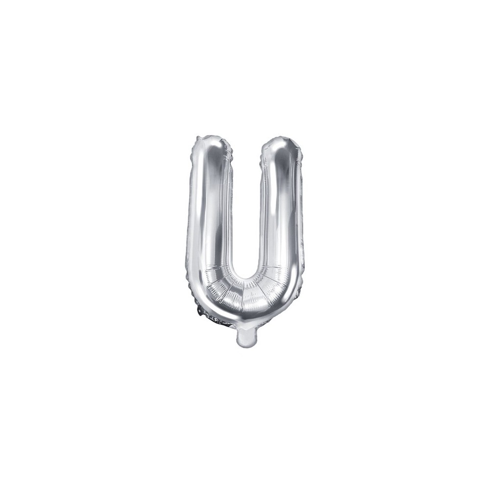 Ballon mylar lettre ''U''- 35cm - argent
