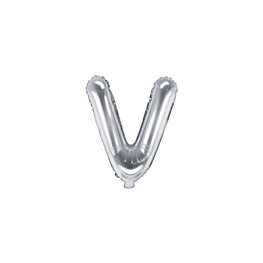 Ballon mylar lettre ''V''- 35cm - argent