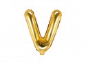 Ballon mylar lettre ''V''- 35cm - or