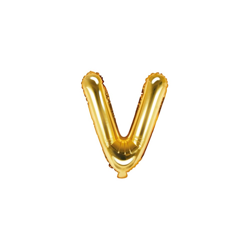 Ballon mylar lettre ''V''- 35cm - or