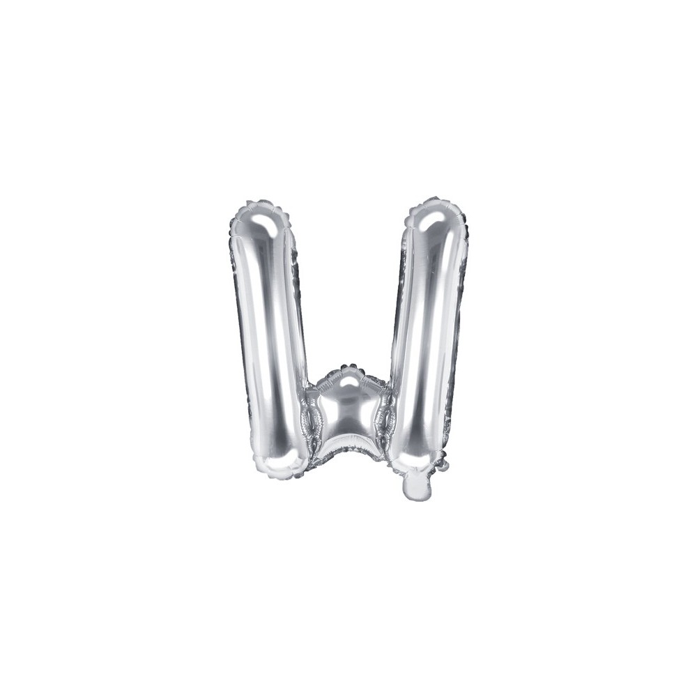 Ballon mylar lettre ''W''- 35cm - argent