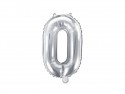 Ballon mylar Chiffre ''0''- 35cm - argent