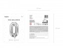 Ballon mylar Chiffre ''0''- 35cm - argent
