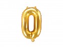 Ballon mylar Chiffre ''0''- 35cm - or